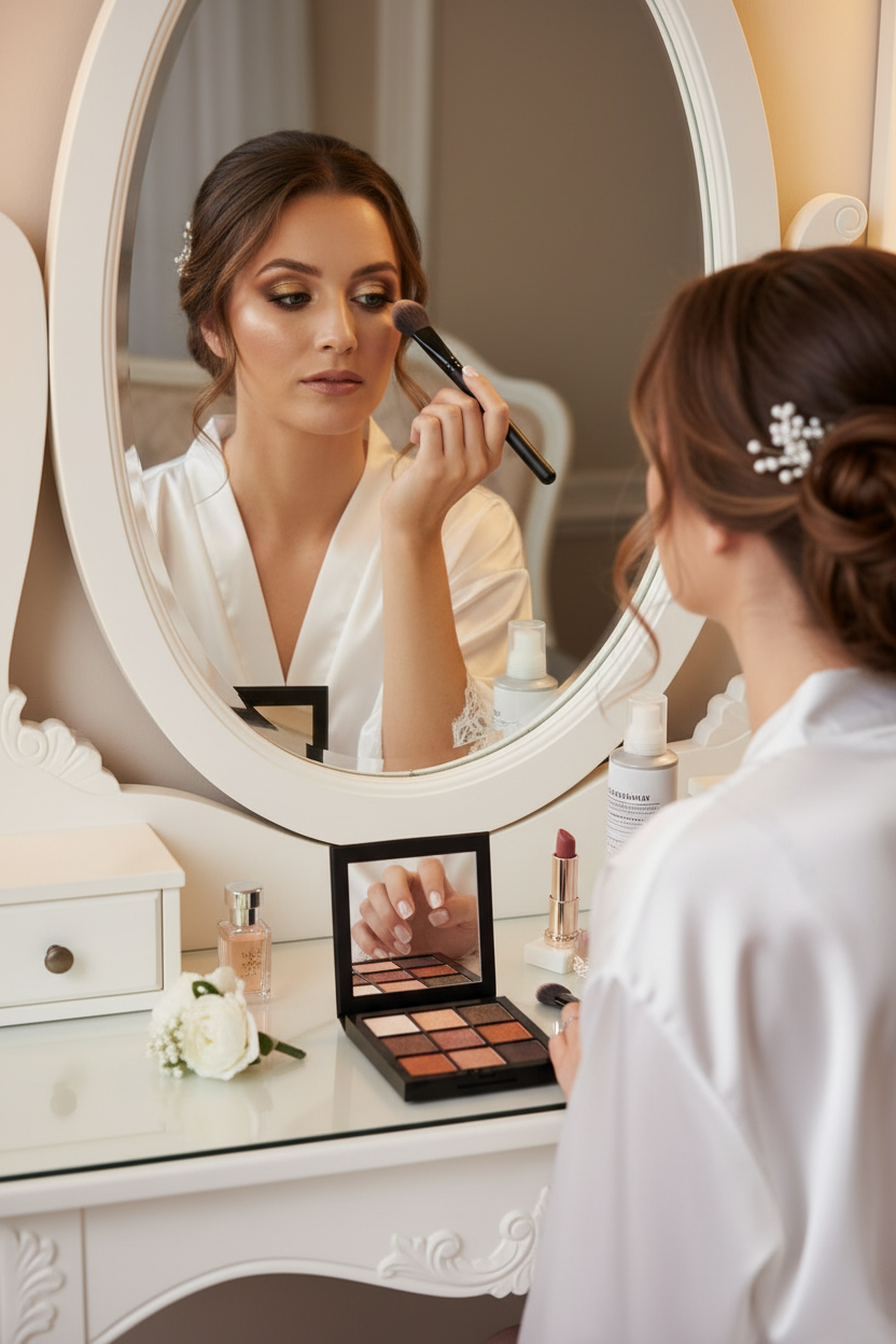 Bridal Makeup with Metallic Eyeshadow Palette