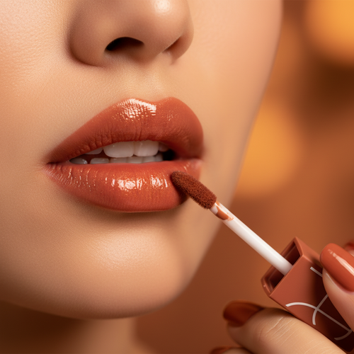 Close-up Lipgloss Application