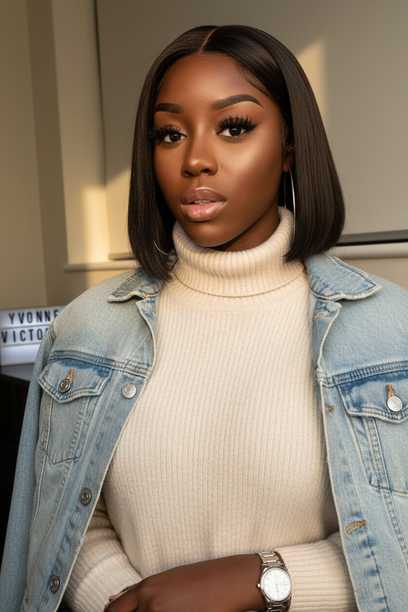 Indian Straight Bob Wig Lifestyle