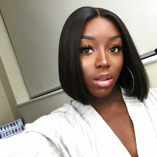 Ishow Indian Straight Short Bob Wig 8-14inch Virgin Human Hair Wigs